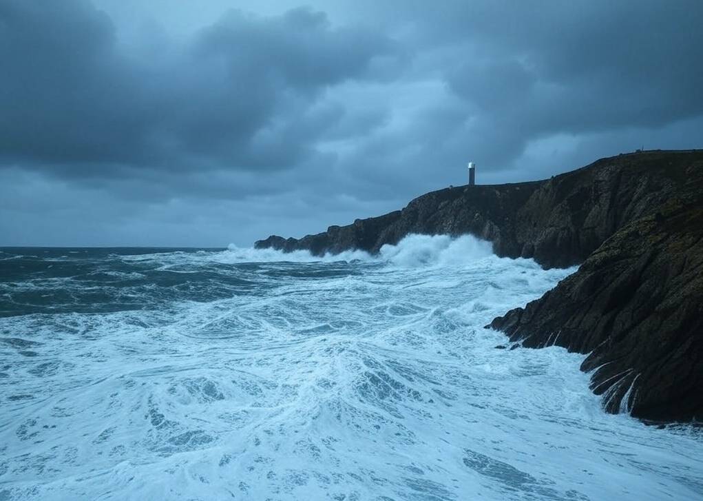 tempête eowyn, vent violent sur la côte bretonne